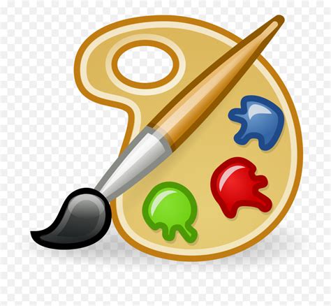 Paintbrush Clipart Paint Board - Paint Palette Clipart Png Emoji,Emoji ...