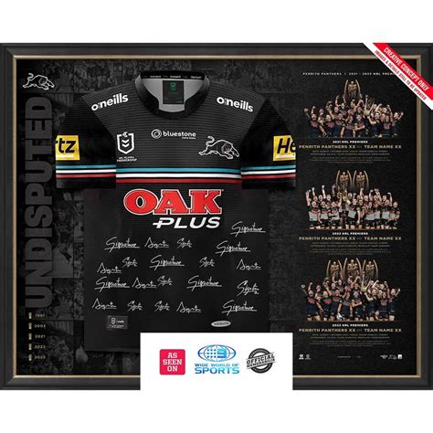 Penrith Panthers Signed 2023 NRL Premiers Official Team Jersey Framed ...