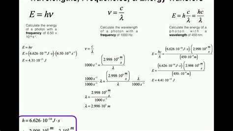 General Chemistry | Calculating Frequency (λ), Wavelength (𝝂), & Energy ...