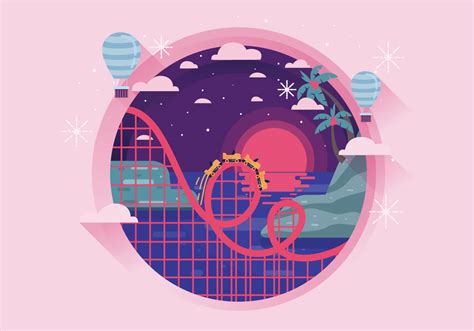 Roller Coaster Vector 190779 Vector Art at Vecteezy