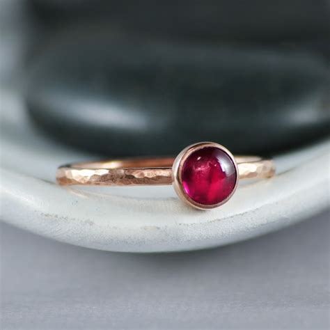 Copper Ruby Ring Ruby Copper Ring Copper Stacking Ring - Etsy