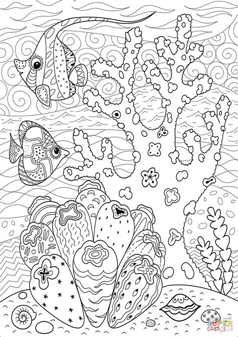 Butterflyfish Enjoying Coral Reef coloring page | Free Printable ...