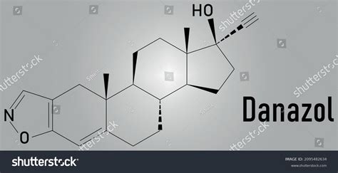 Danazol Endometriosis Drug Molecule Skeletal Formula Stock Vector ...