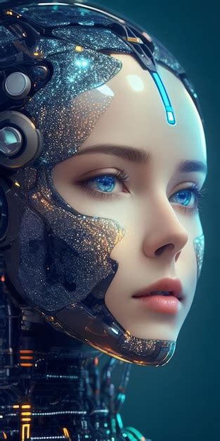 Premium Photo | A woman with a robot face