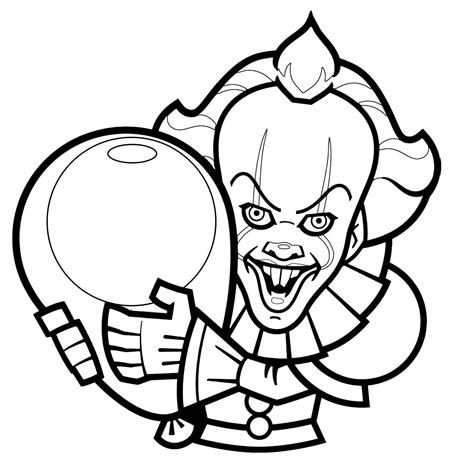 Clown de Ça - versión - 1 - Halloween - Dibujos para colorear para niños