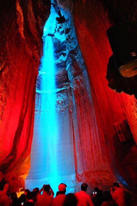 RUBY FALLS, CHATTANOOGA, TENNESSEE A 145-foot high underground waterfall located within Lookout ...