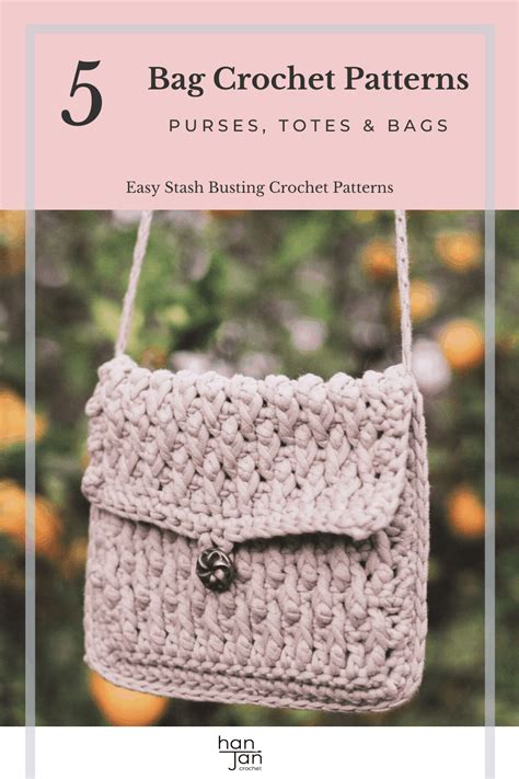 5 Awesome Stash Busting Crochet Bag Patterns - HanJan Crochet