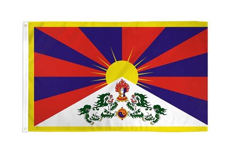 Amazon.co.jp: 3x5 Tibet China Flag Buddhism Banner Dalai Lama Tibetan ...