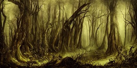 dark gothic fantasy forest artwork by eugene von | Stable Diffusion