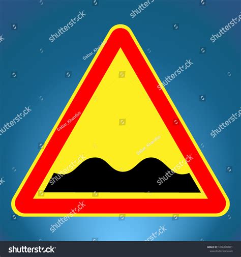 Attention Uneven Road Ahead Vector Yellow Stock Vector (Royalty Free ...