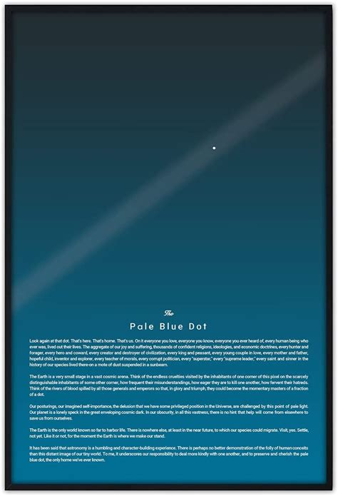 The Pale Blue Dot Poster Inspirational Quote Astronomy - Etsy