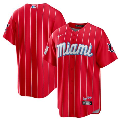 Men's Miami Marlins Nike Red 2021 City Connect - Replica Jersey