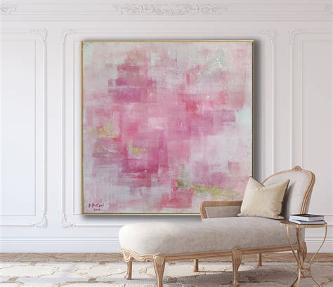 ORIGINAL PINK ABSTRACT Painting Xlarge Canvas Art Minimalist | Etsy