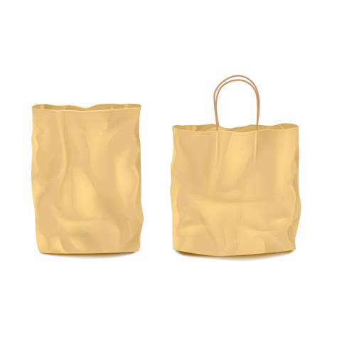 Free Vector | Two isolated empty paper bags set