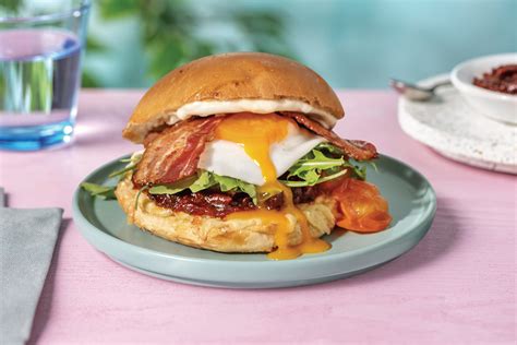 Cheesy Bacon & Egg Brunch Burger Recipe | HelloFresh