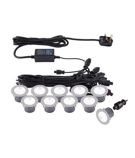 Round LED Light Kits - 10 Heads Ideal for Decking or Inside Installation