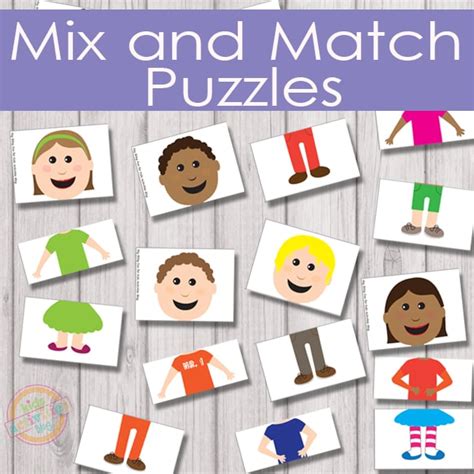 Mix and Match Puzzles {Free Kids Printable}