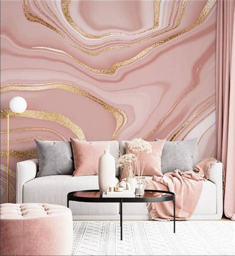 Pink Marble Wallpaper Marble Texture Wallpaper With Ink - Etsy