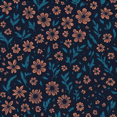 Premium Vector | Floral pattern with orange flowers