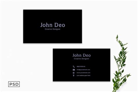 Black Business Card Template - Free Download