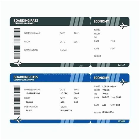 Plane Ticket Template Word Awesome Fake Airline Ticket Template Free ...