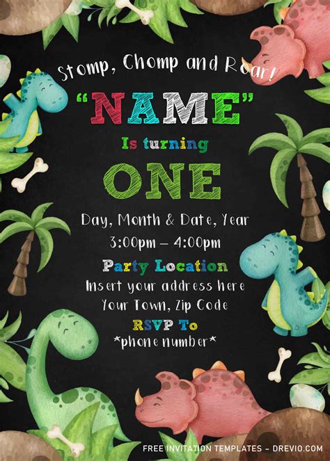 Free Printable Dinosaur Party Invitations - FREE PRINTABLE TEMPLATES