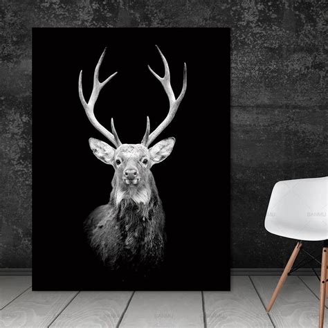 Wall Art Pictures animal canvas painting black and white art Wall post ...