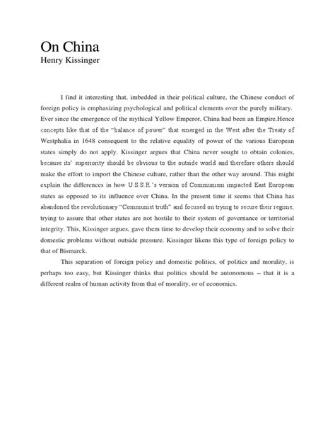 On China: Henry Kissinger | PDF