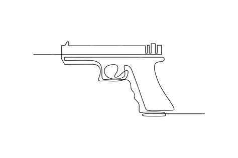 Premium Vector | Continuous line art drawing of a police gun