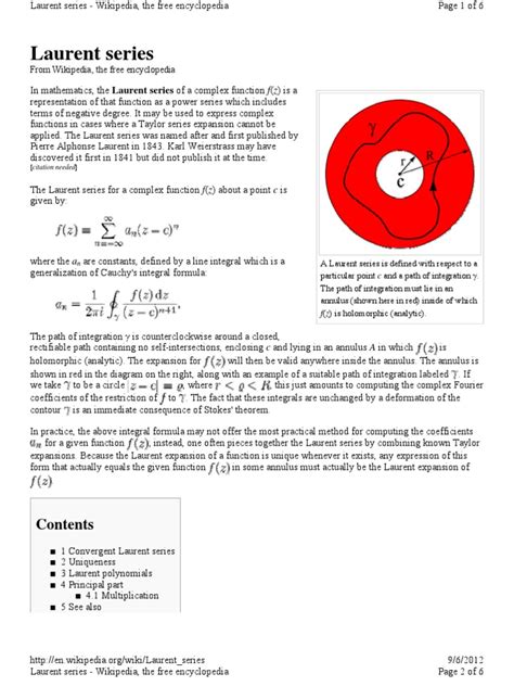 Laurent Series | Series (Mathematics) | Functions And Mappings