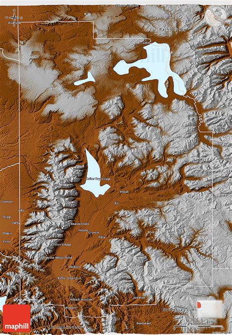 Physical 3D Map of Teton County