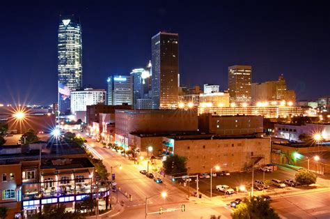 Oklahoma City Skyline from Bricktown at Night | Greater Oklahoma City ...