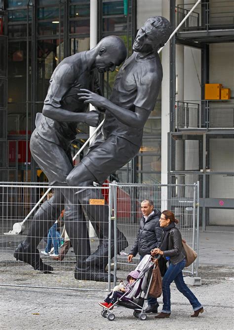 zinedine zidane headbutt statue by adel abdessemed