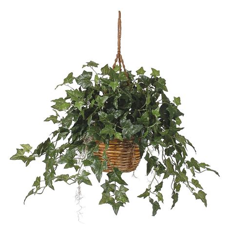 Nearly Natural English Ivy Hanging Basket Silk Plant-6507 - The Home Depot