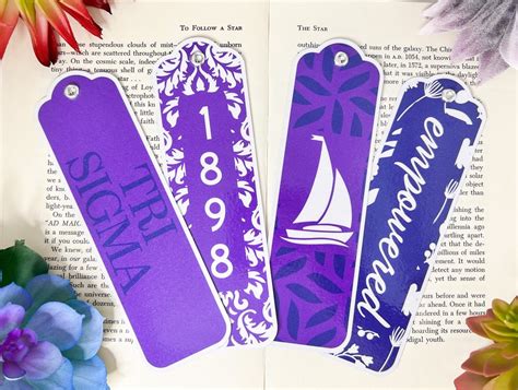 Tri Sigma Bookmarks Set of 4 Tri Sigma Gifts Tri Sigma - Etsy