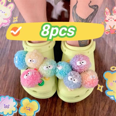 Cute Elf Ball Shoe Accessories Suitable for Crocs Jibbitz Charm Button DIY Children's Jewelry ...