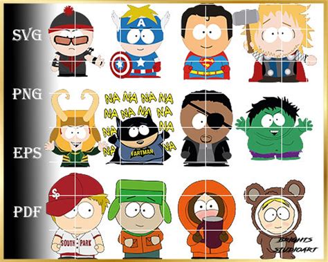 Cartoon Svg South Park Svg Superhero South Park Character - Etsy