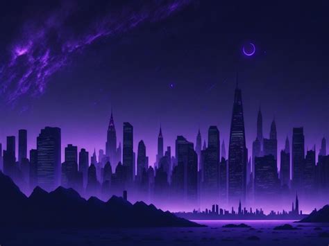 Premium AI Image | Beautiful Purple Cityscape illustration