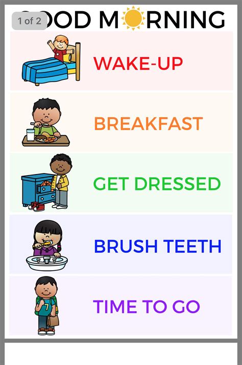 Morning Routine Visual Schedule Printable