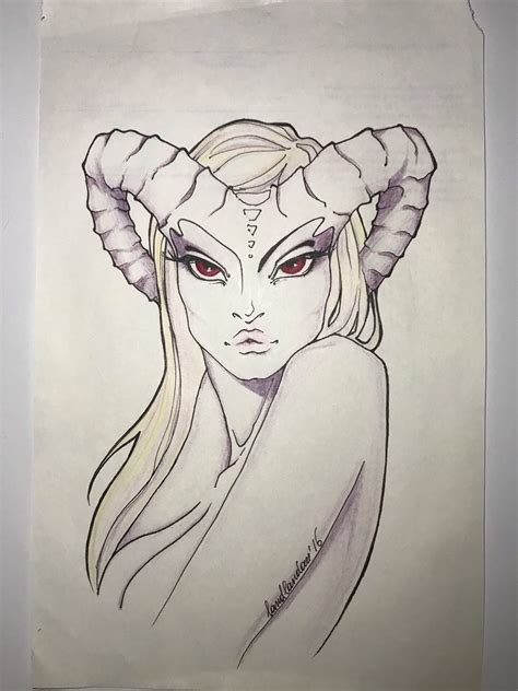 ArtStation - sketch woman with horns