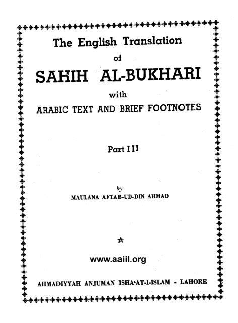 The English Translation and Commentary of the Sahih Bukhari ...