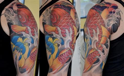 Shoulder Japanese Carp Tattoo by 1969 Tattoo