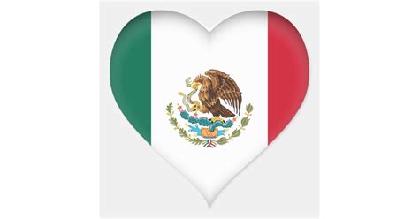 Mexico (Mexican) Flag Heart Sticker | Zazzle