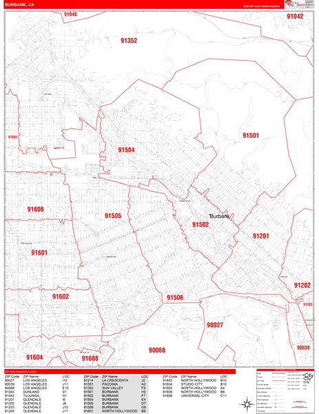 Burbank Zip Code Map – Map Vector