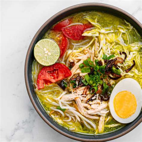 Soto Ayam Recipe (Indonesian Chicken Soup with Vermicelli) - Posh Journal