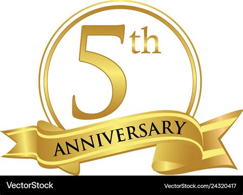 5th anniversary celebration logo Royalty Free Vector Image