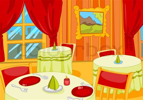 Hand drawn cartoon of luxury restaurant ... | Stock image | Colourbox