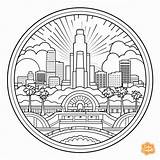 Los Angeles Coloring Page For Kids  Free Printable Cool coloring sketch template