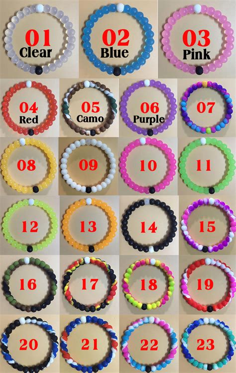 23 P Lokai bracelet 23 colors Red Clear Blue Pink Camouflage neon lokai ...