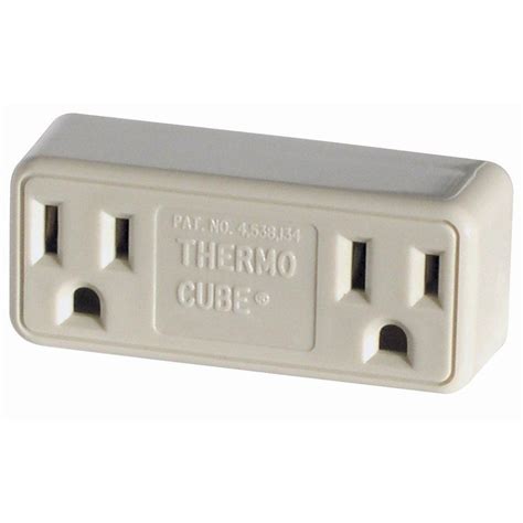 120 VAC/15A Thermo Cube Thermostatically Controlled Double Outlet-TC3 - The Home Depot